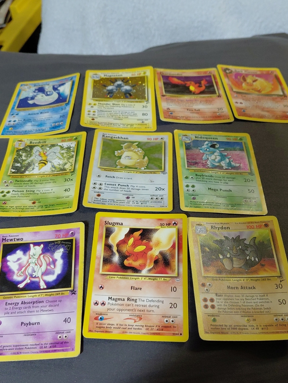 Pokemon Trading Cards Lot - Yellow, Green, Blue, Purple, Red